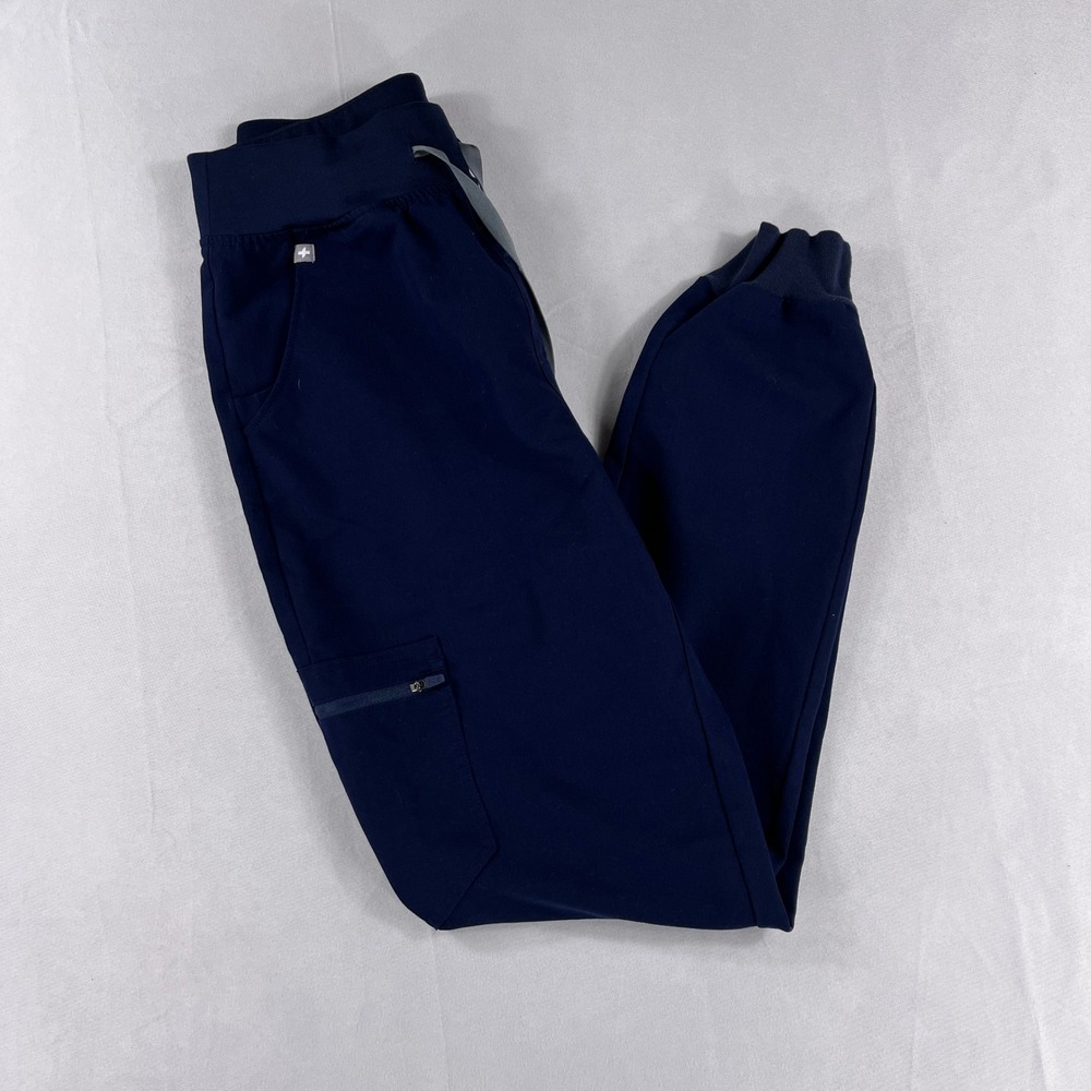 FIGS HW Zamora Jogger Scrub Pants Navy Blue Technical Small Tall